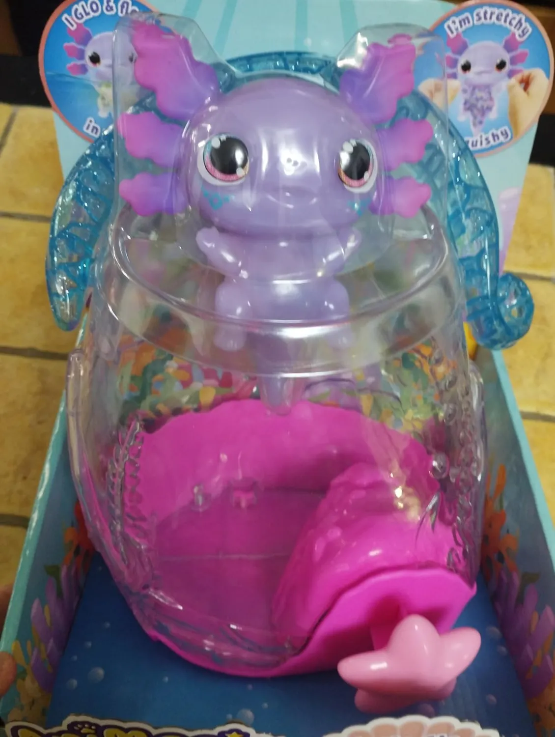 Animagic Let's Glo Bubble Reef acquario per axolotl con bolle