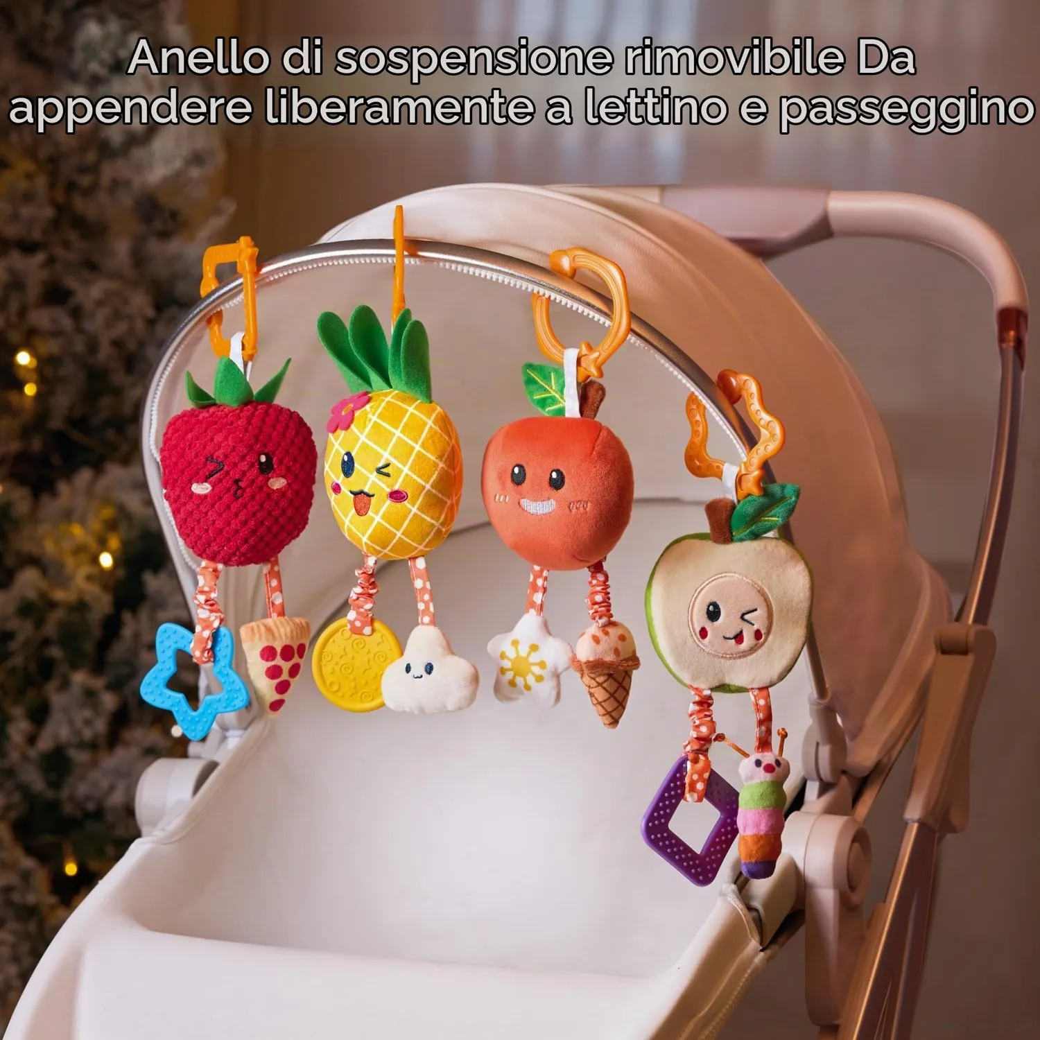 OR OR TU sonagli neonato frutta peluche 4 pezzi 0+ mesi