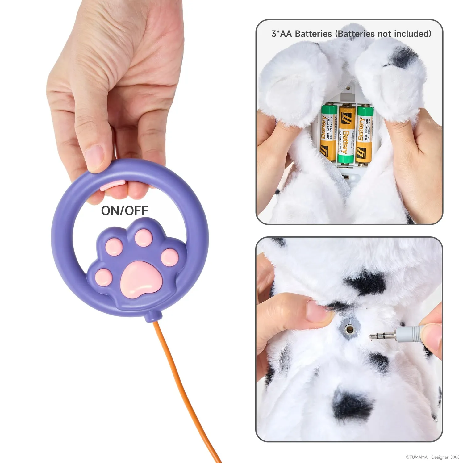 OR OR TU Cagnolino peluche elettronico abbaia e cammina con guinzaglio