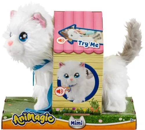 Animagic Mimi Gatto Peluche Interattivo che Miagola e Cammina
