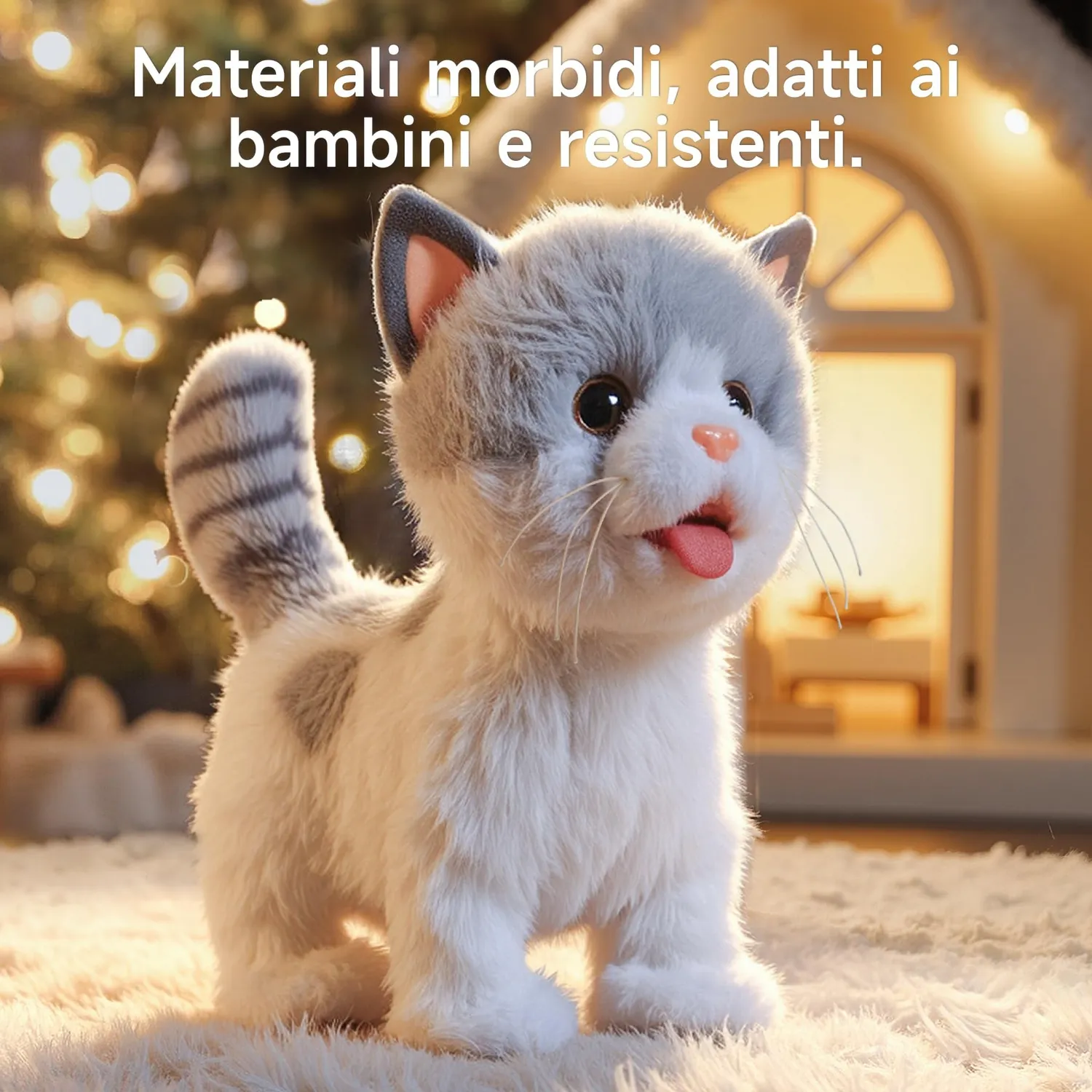 Or Or Tu gatto peluche elettronico con guinzaglio