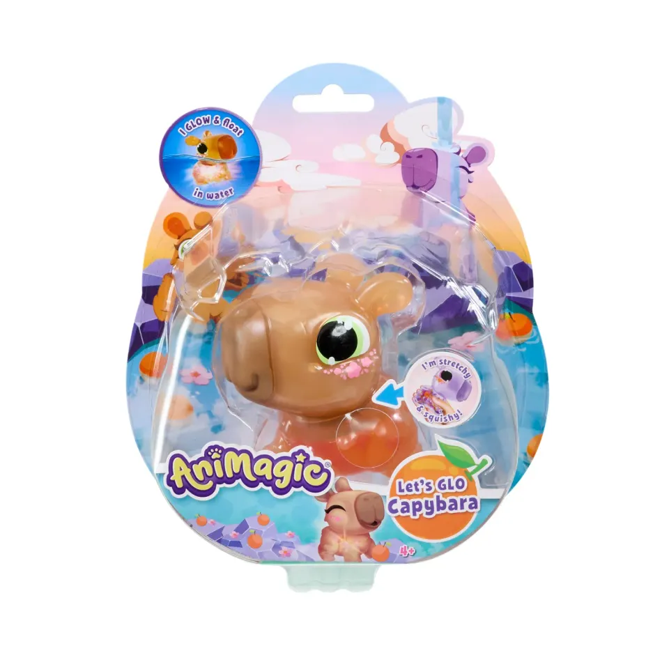Animagic Let's Glo Capybara marrone sensoriale luminoso acqua mandarino
