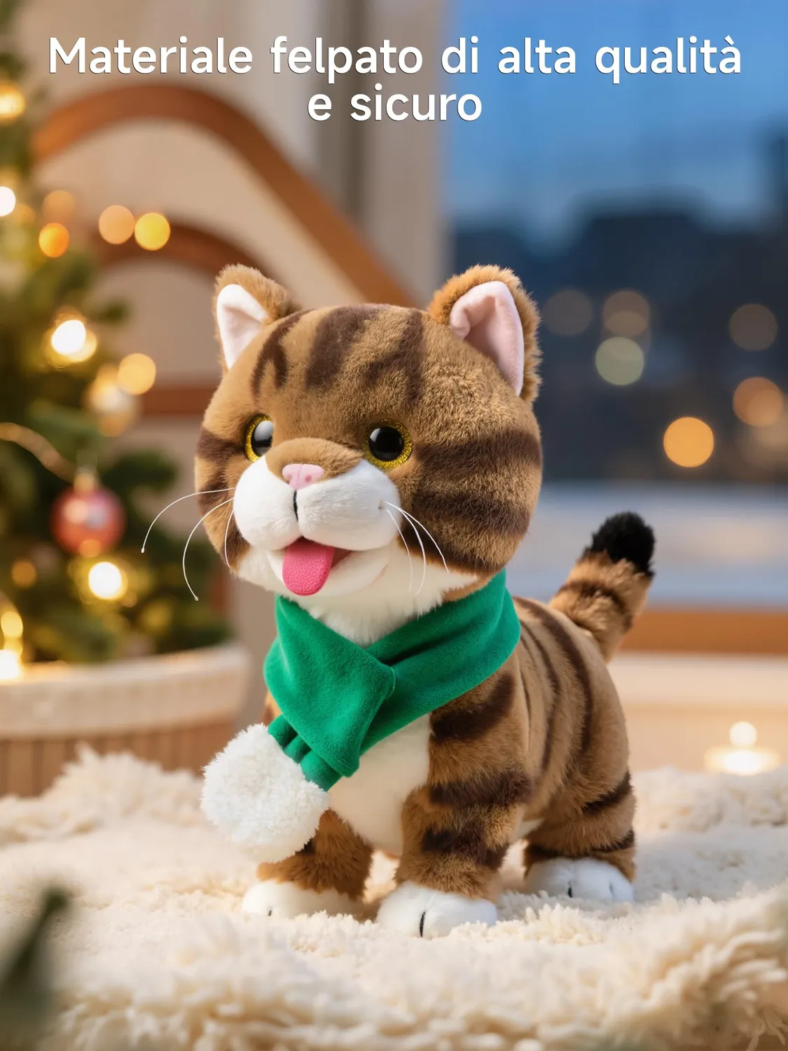OR OR TU gatto peluche interattivo telecomando che cammina e miagola