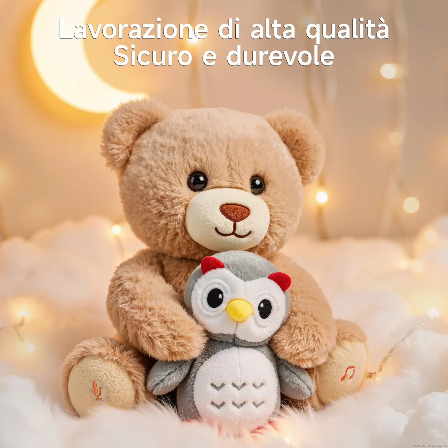 eJog Pup orso peluche musicale con gufo registra e ripeti