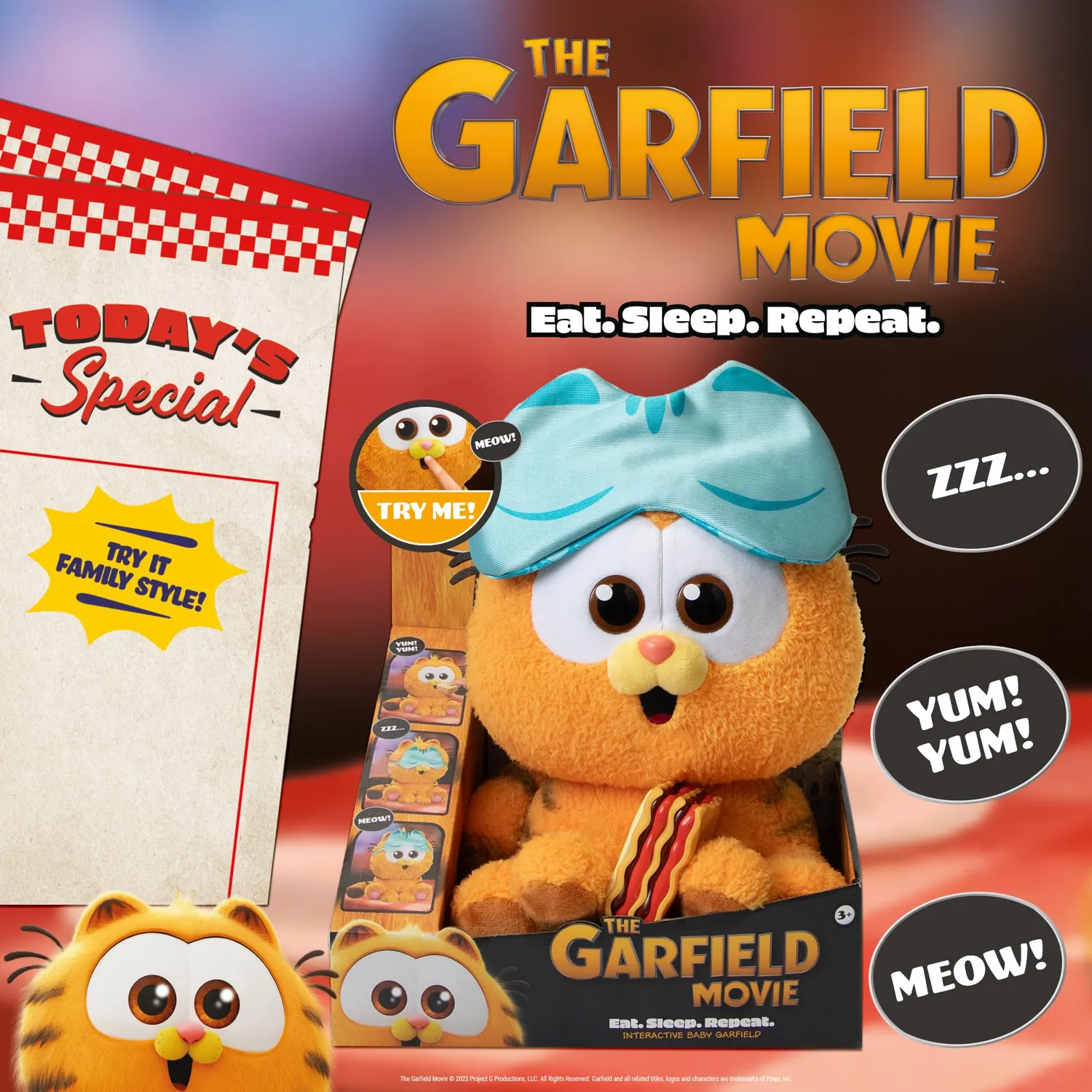 Animagic Baby Garfield peluche interattivo arancione