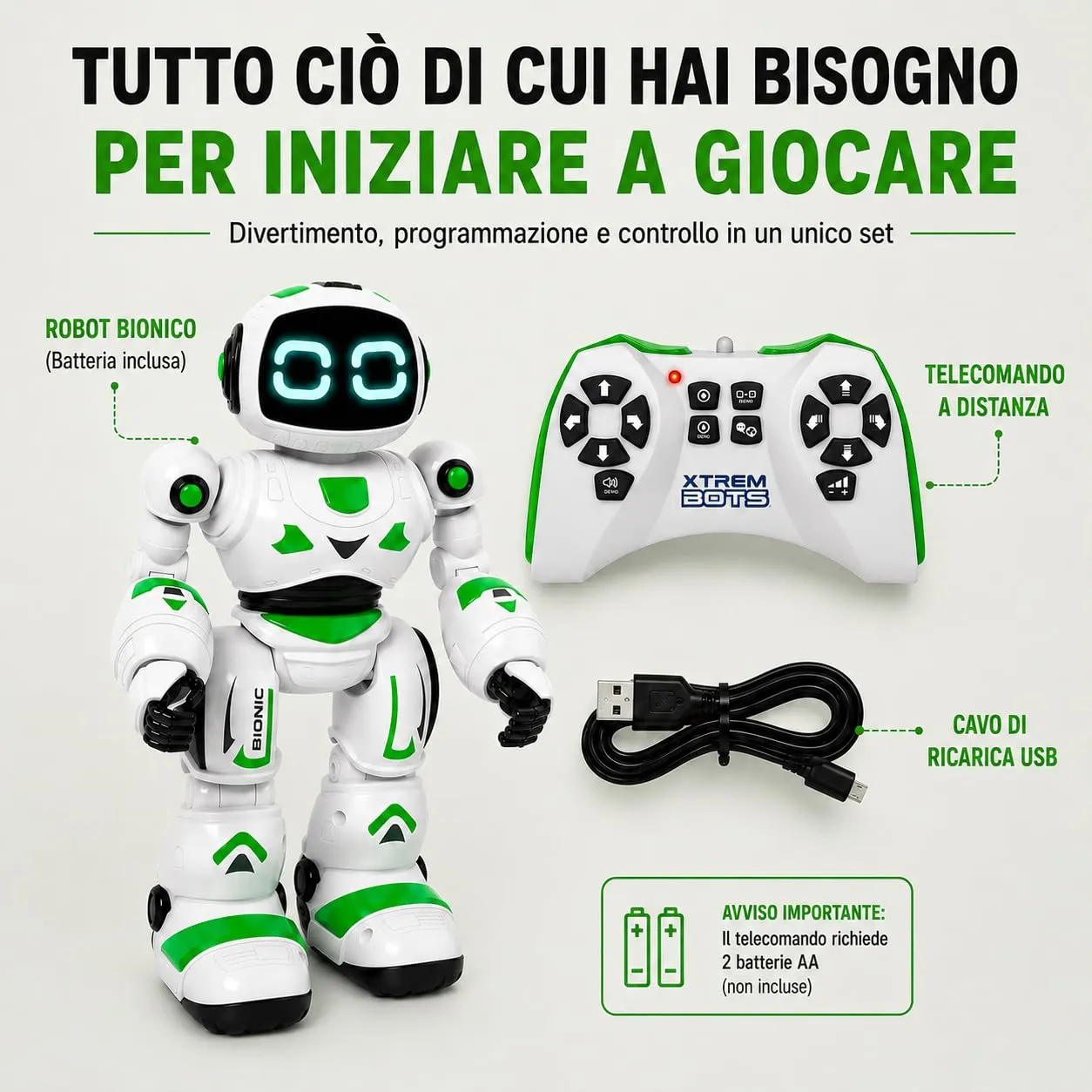 Xtrem Bots Bionic robot telecomandato programmabile 5 anni