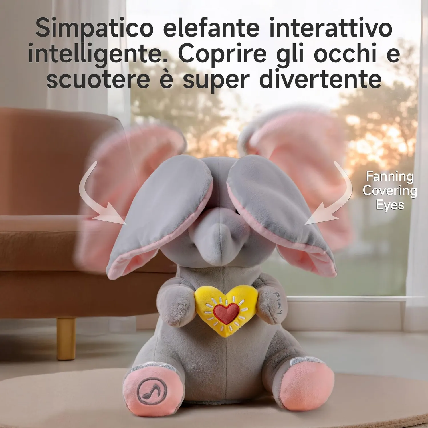 eJog Pup Flappy elefante peluche interattivo che canta
