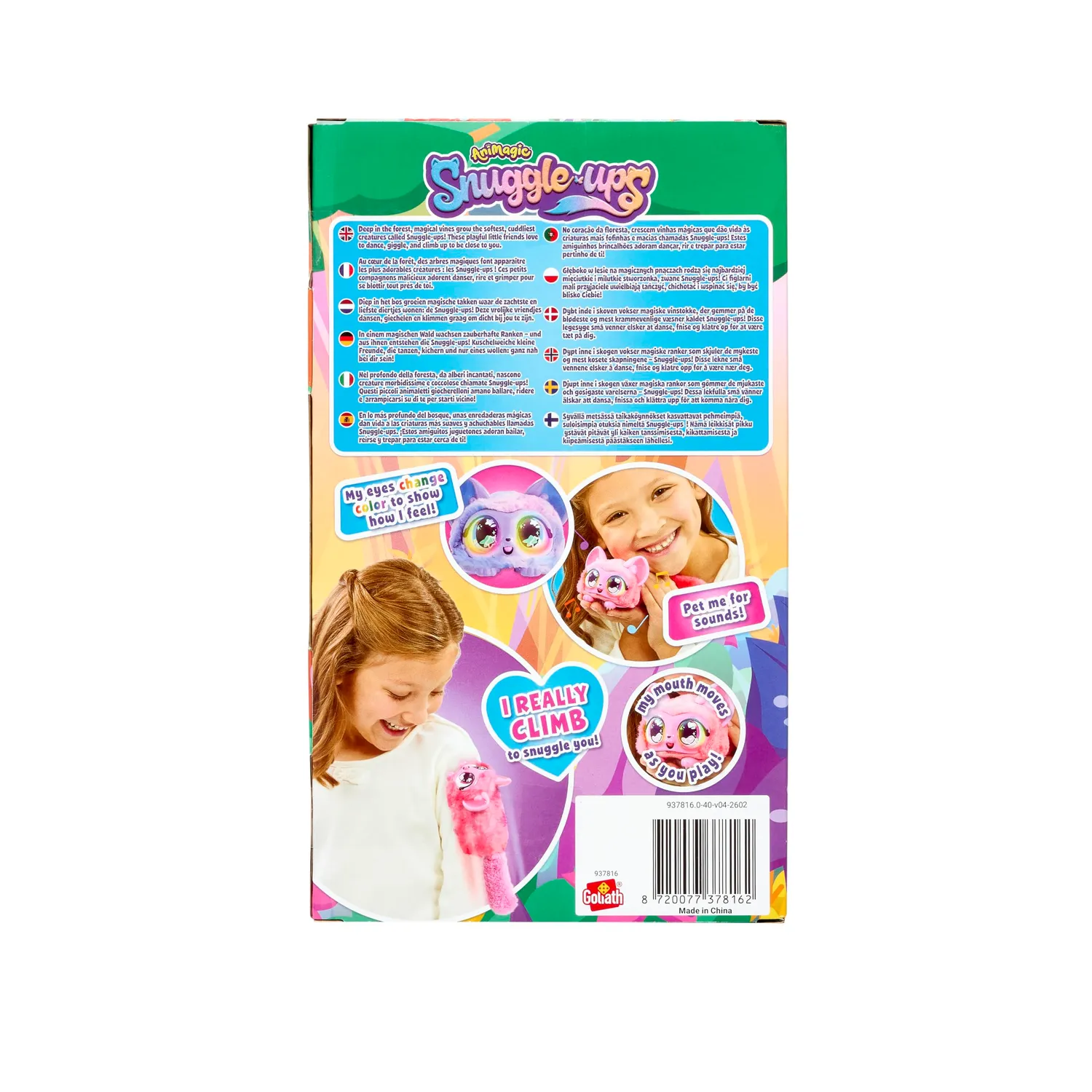 Animagic Snuggleups Viola Peluche Interattivo Arrampicata