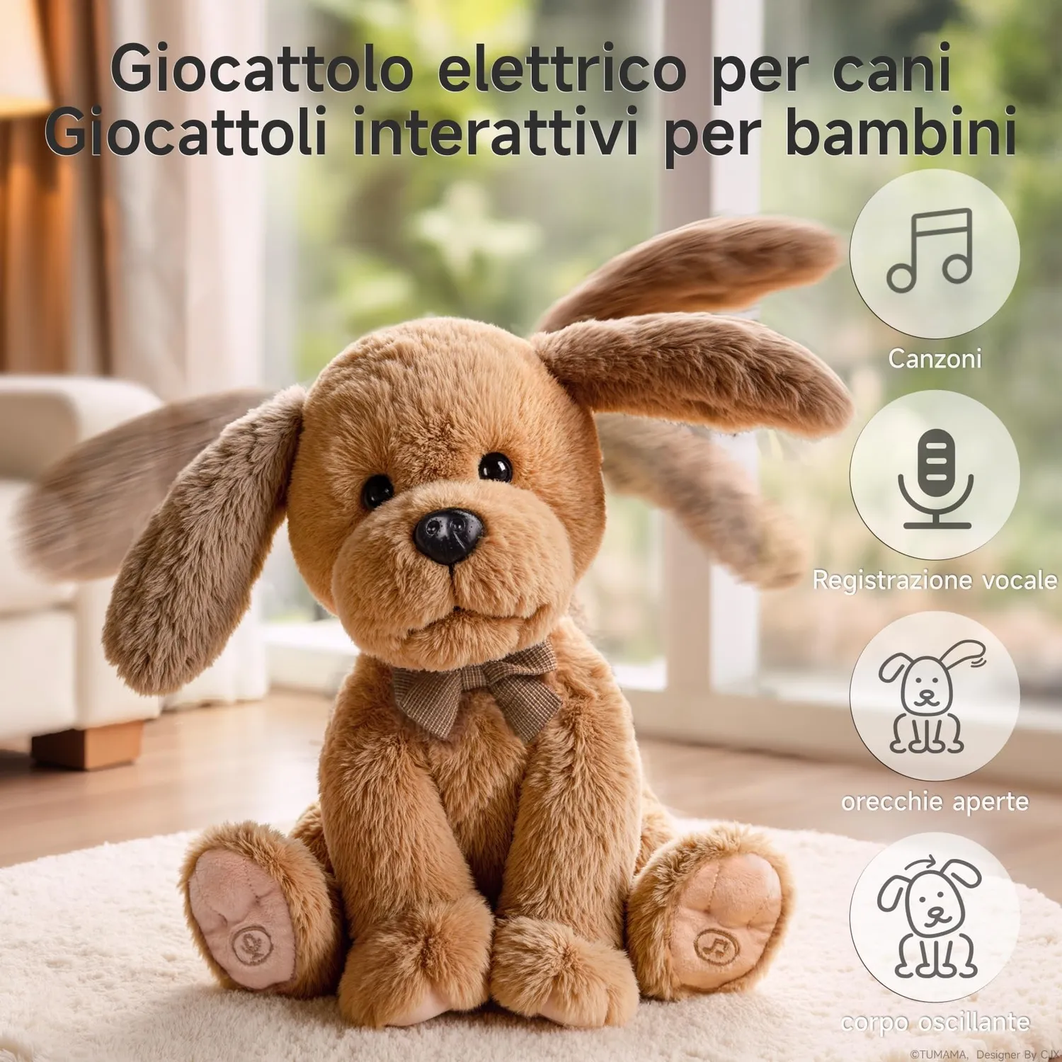 Or Or Tu cane peluche elettronico che ripete parole