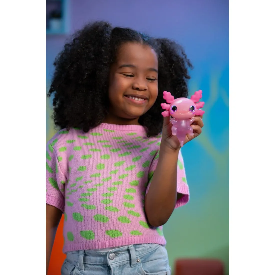 Animagic Let's Glo Axolotl animale elettronico rosa luminoso